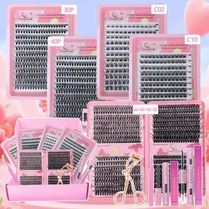 Mixed Length Individual Volume False Eyelashes Kit, 1 Set Natural Look Eyelash Extensions, Self Grafting Curl Eyelashes, Eye Makeup Enhancement False Eyelashes, Cosmetic Eyelash Clusters