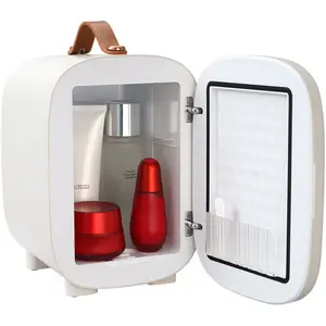 summervibes Vevor Mini Skin Care Fridge, 4 L/6 Can Cute Makeup Fridge for Cosmetics Beverage Fruit Milk, AC/DC Cooler Warmer, Mute Tiny Refrigerator for Bedroom Office Dorm Desk Car, ETL Certified, White, 4L