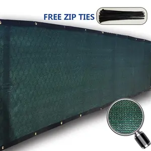 Alion 3FT, 4FT, 5FT, 6FT Tall Balcony Privacy Screen Fence Windscreen with Black Enforced Trim and Grommets on 4 Sides Dark Green