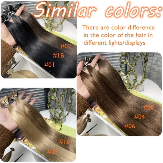 Capsule K Tip V Tip Fusion Keratin Human Hair Extensions, Brazilian Nail Hair 50pcs 30g 12-28 Inch, Silky Straight Natural Remy Hair, Invisible Pre-Bonded No Tangle No Shedding, Thick Soft Long-Lasting for Women Daily Party Salon Use