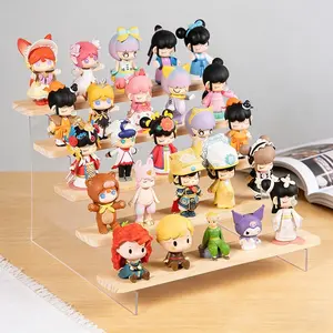 Acrylic Display Shelf, Wooden Desktop Organizer, Live Stream Product Showcase Stand, Figurine Display Rack, Suitable for Mall, Room, Office
