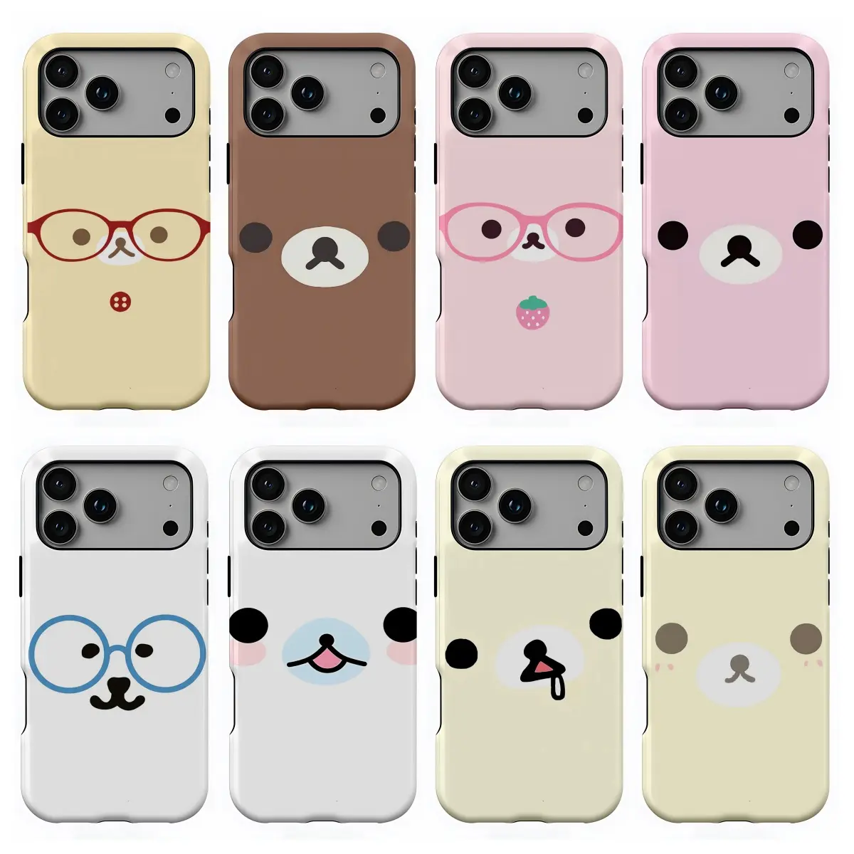 Y2K Cartoon Cute R-Rilakkuma  Phone Case for iPhone 17 16 15 14 13 12 11 Pro Max & Samsung S26-S22 Ultra, Heavy Duty Shockproof Anti-Drop Protective Cover