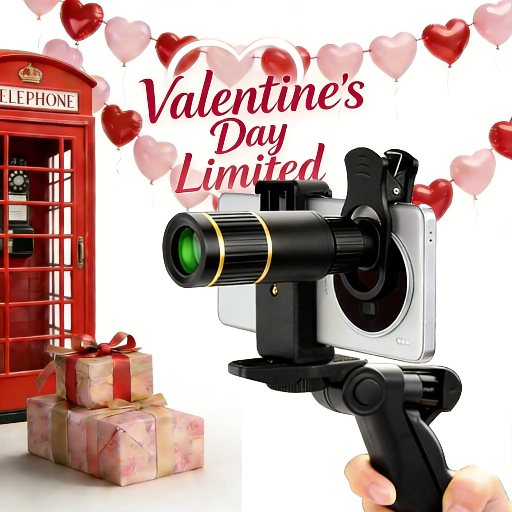 22x High-Definition Single-Lens Mobile Telephoto Camera Lens - All-Metal ABS Body Hunting Accessory, Sturdy Durable Grip, Ideal for Bird Watching, Travel (Gift for Partners), Accessories, Telephoto Lens, Gifts For Friends, Stainless Steel, Optical Glass,,