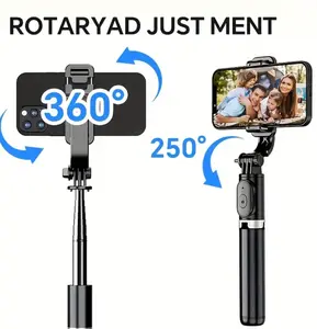 Rotaryad Just Ment Phone Selfie Stick 360° Rotatable with 250° Flexible Arm for Enhanced Photography Experience Compact Solution for Improved Photos