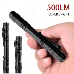 LED Penlight With Clip, 500 Lumens Mini Pocket Medical Penlight Exam Flashlight (Battery Not Included), Ultra-Bright Flashlight, Detailed Task Flashlight, Pocket-Sized Lighting, Ultra-Bright Penlight, Clip-on Flashlight, Pen Light, Clip Att