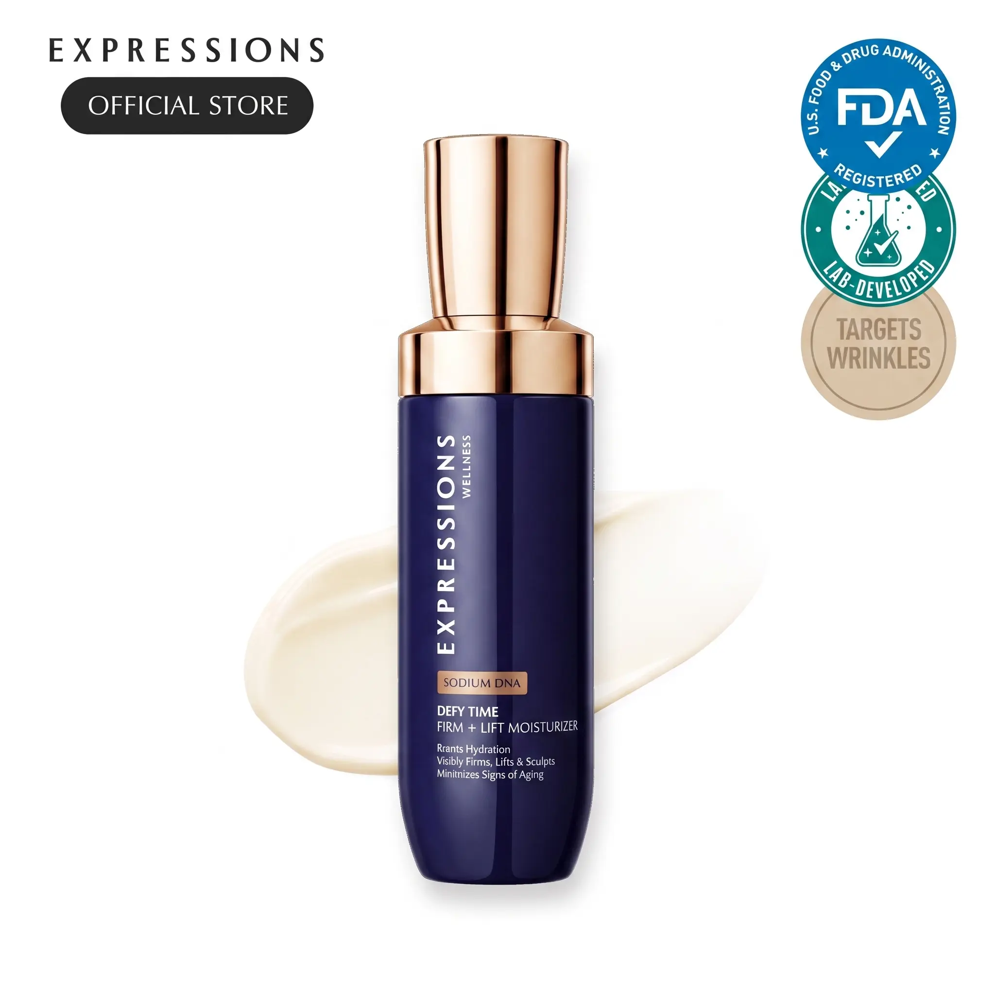Defy Time Peptide Anti-Aging Facial Lotion - Hydrating & Firming Moisturizer with PDRN and Niacinamide - Target Fine Lines and Dryness - Daily Skincare, Lightweight & Non-Greasy, 3.38 fl.oz / 100ml