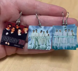 Backstreet Boys Album Earrings Featuring Millennium & Millenium 2.0 Designs Perfect for Fans