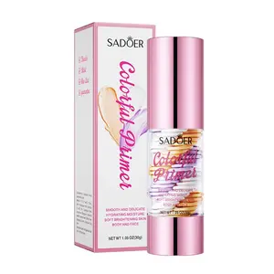 3-in-1 Color Correcting Facial Serum,Moisturizing Primer, , SPF 50 PA++ +Brightening Primer for Even Skin Tone, OilControl & Refreshing, Purple, Pink & GreenTones