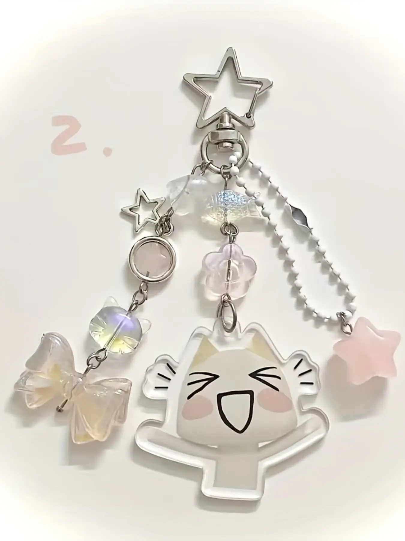 Charming Handmade Beaded Cat Keychain Kawaii For Bags Pendant Animation, Cute Kitty Charm Accessory, Perfect Gift for Pet Lovers, Unique Jewelry Item, Keychain For Purse