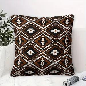 Vintage Southwestern Aztec Geometric Throw Pillow, Tribal Western Printed Cushion, Soft Cushion, Rustic Boho Accent Pillow Includes Pillow Core, Decorative Pillow for Couch Sofa Bedroom Farmhouse Living Room Western Home Indoor Decoration, Home Textile