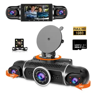 4/3 Channel Car Dash Cam 1080P HD DVR with 32GB Memory Card Night Vision Parking Mode 3.16-inch IPS screen  Front Rear Left Right Cameras Front 1080, Left inner 480, Right inner 480, Rear 4806