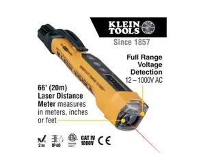Klein Tools Non Contact Voltage Tester with Laser Distance Meter 12-1000V AC (NCVT-6)