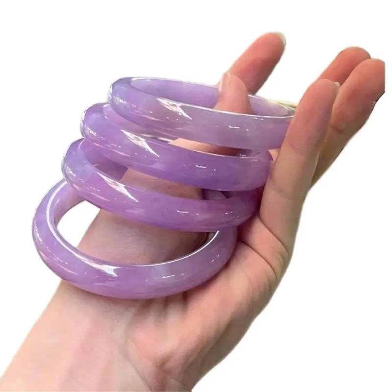 Genuine lavender jadeite bangle | Natural Myanmar jade | Elegant, spiritual, and meaningful jewelry gift.