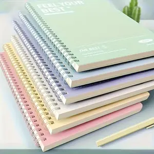 2 A5 Creative Notebooks, Matte Pages, Spiral Binding, 120 Pages, 6 Soft Colors, Durable Design, Office, Sketching, School Supplies, Stationery Office Supplies