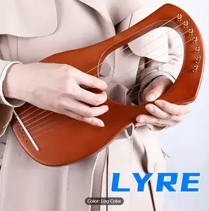 Harp Lyre , 7 Metal String Mahogany Lyre Lyre, Spare String Kit, Ancient Greek Niche Musical Instrument