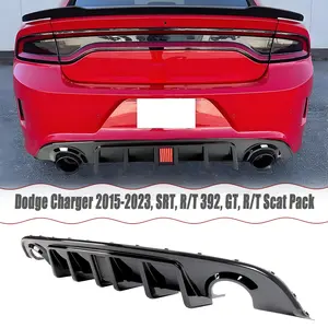 MUTUSAISI Rear Diffuser with LED Brake Light for Dodge Charger 2015-2023, SRT, R/T 392, GT, R/T Scat Pack Rear Lower Lip Splitter Exterior Accessories