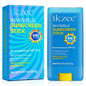 Ikzee Invisible Sunscreen Stick - Protection Bar SPF 50+ (13g) for Face & Body, Sweat-proof & Beach Travel Sunscreen Stick Facial Skincare