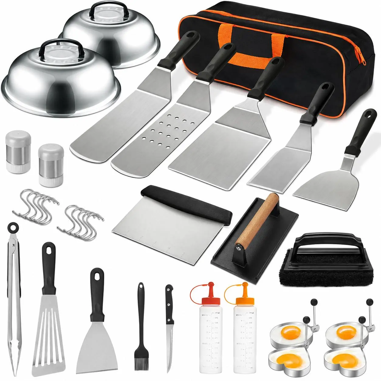35PCS Heavy Duty 4th of July BBQ Kit - Kitchen Utensils & Grill Barbecue Tool Sets for Backyard Cooking, Grill Master Gift
