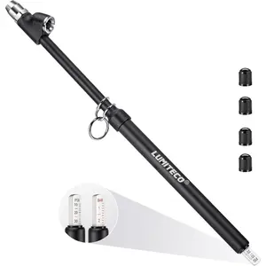 12'' Dual Head Tire Pressure Gauge, Heavy Duty Tire Gauge Range 10-150PSI 1-10Bar for Tire Pressure Checker, Straight-On Tire Air Gauge Extended Tube For Semi Truck,RV,Car,Motorcycle