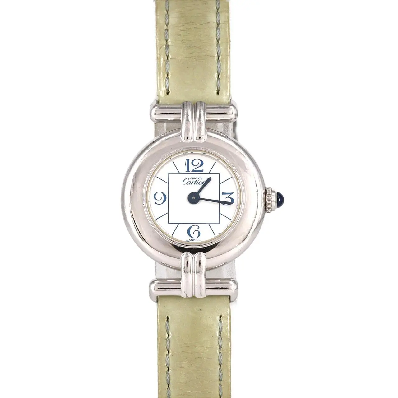 Pre-owned Cartier Sterling Silver 925 (Ag925) Small Leather Goods Must Colisee Silver Quartz