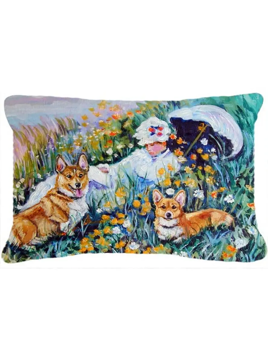 Corgi Classics Fabric Pillow, 12l x 3w x 16h in, Fade-Resistant, Machine-Washable Decorative Soft Furnishing for Whimsical Animal Theme Room & House Decor, Polyester