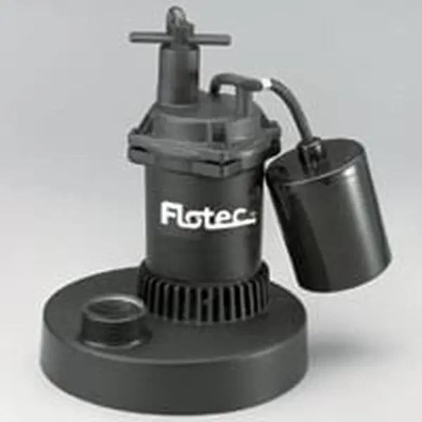 Sta-Rite Industries FPZS25T 1/4 HP Thermoplastic Submersible Sump Pump with 8 ft Switch Cord, 1-1/4 in. or 1-1/2 in. Discharge, 0.25Hp Motor