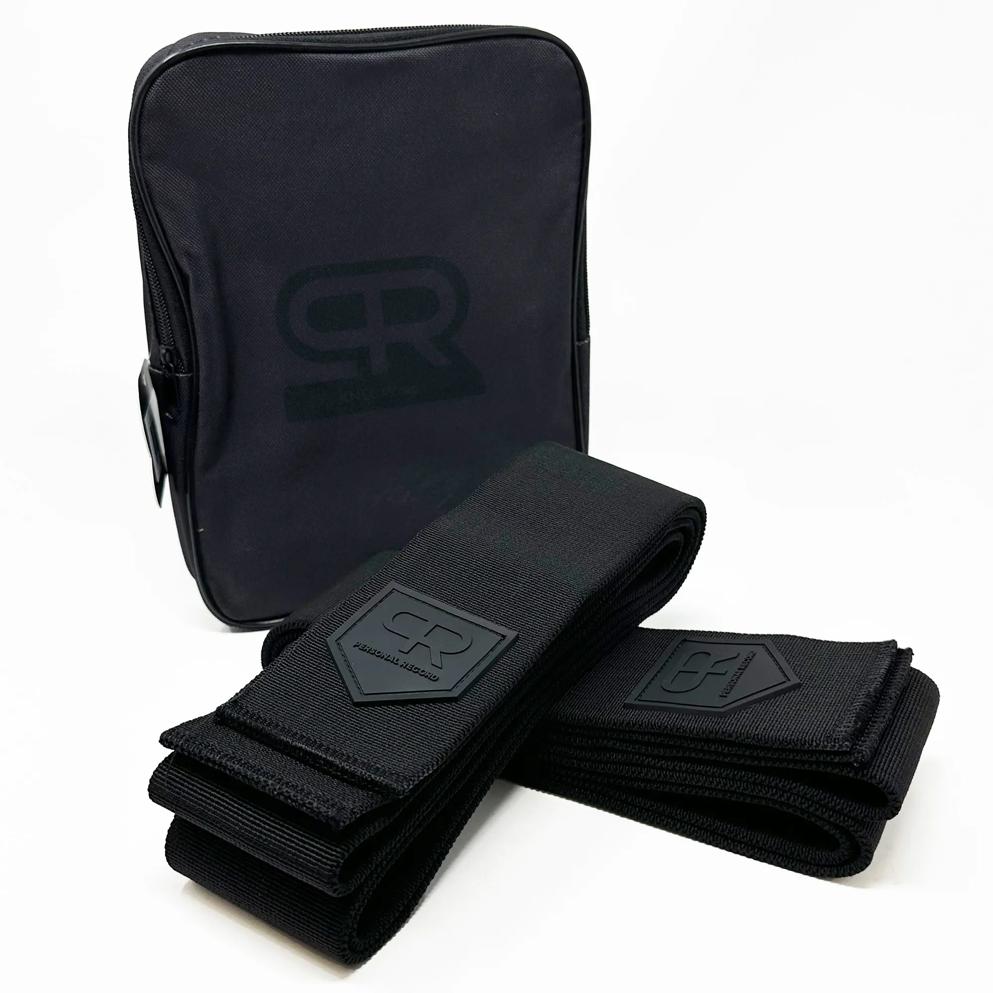 Heavy Duty Premium Knee Wraps (PR906, Black) - Personal Record Support for Construction, Elastic, Flexible Fit with Secure Hold