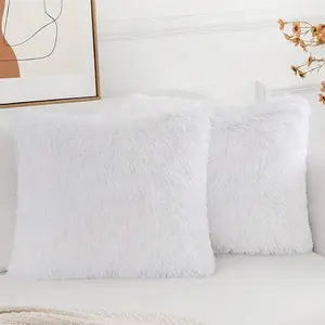 Colorful Plush Cushion Cover, 2 Counts Soft Comfortable Cushion Cover without Filler, Decorative Cushion Cover for Home Sofa Bed, Cushion Slipcovers