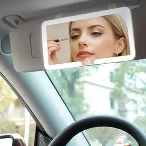 1PC LED Car Sun Visor Vanity Mirror with Touch Screen, Adjustable Brightness, 3 Lighting Modes, USB Charging, for Cars, Trucks, SUVs, New Year Birthday Gifts for Girls Women, Car Accessories