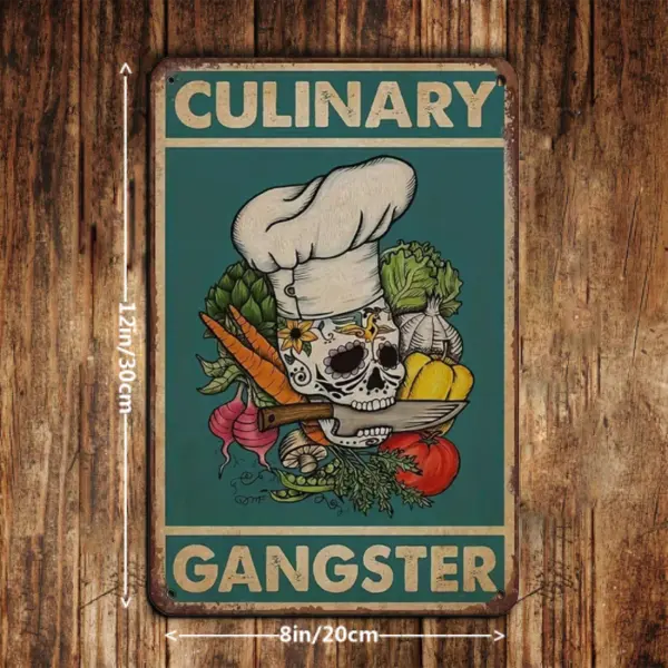 Vintage Culinary Boss & Kitchen Shenanigans Artistic Classic Print Signs - Decorative Wall Art Prints for Home Bars, Cafés - Home Decor Plaques for Interior Decoration