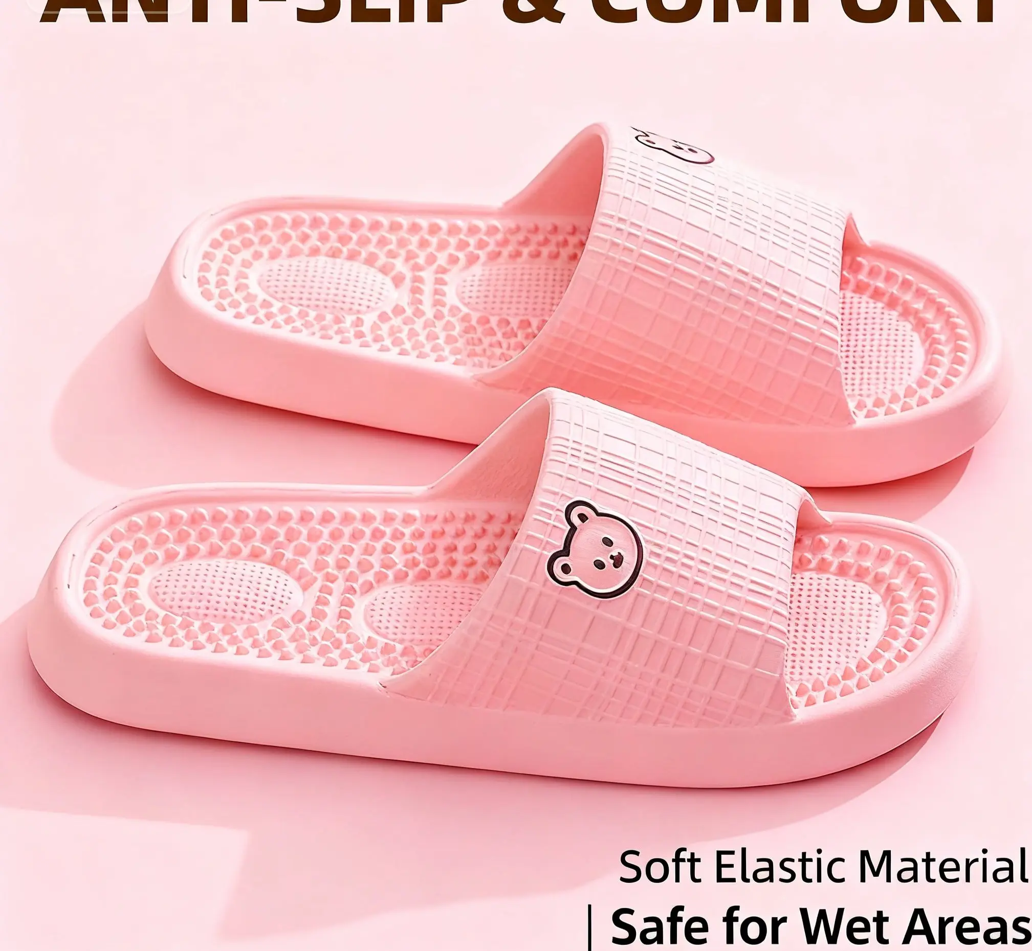 Women's Slide Sandals, 2-Pair Pack of Fashionable EVA Slippers with Non-Slip Bottom, Lightweight & Comfortable for Indoor Outdoor Use, Eva Sandals Slipper