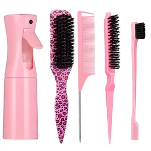 5pcs/set Hair Styling Set, 200ML Spray Bottle, Straight Back Comb, Edge Control Hair Brush, Easy Hair Care, Professional Hairdressing Tools