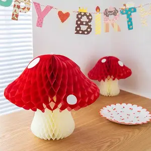 Honeycomb balls, paper balls, mushroom hanging decorations, kindergarten decorations, New Year's Day, children's birthday, wedding party arrangements, party decorations