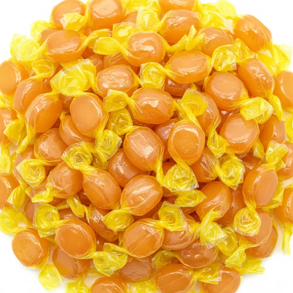Butterscotch Button Hard Candy Buttery Sweet Nostalgic Candy Snack Individually Wrapped