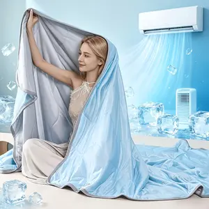 Summer Cool Blanket, 1 Count Soft Breathable Lightweight Cooling Quilt, Cozy Cooling Blanket, Summer Cooling Blanket for Hot Sleepers, Bedding Supplies for Home Office Travel