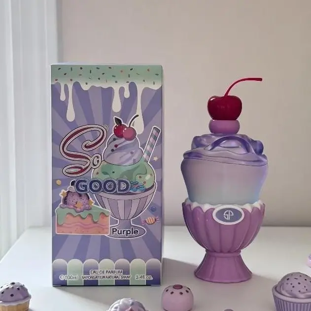 Purple Cute Ice Cream Sundae Eau De Parfum for Women, 100ml Long-Lasting Exotic Fruity Floral Fusion with Sweet Citrus Notes, EDP Perfume & Ideal Womens Gift, Edp Perfume Fragrance, Floral Fusion Fragrance