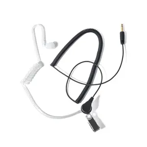 Receiver/Listen ONLY Surveillance 3.5mm Headset Earpiece with Clear Acoustic Coil Tube Earbud Compatible with Two-Way Radios, Transceivers and Radio Speaker Mics Jacks  for Security, Police and Law Enforcement Use Wired Headset