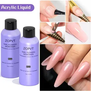 Acrylic Nail Monomer Liquid 75ML X2, Professional Nail Extension Tool for Salon & Home Use, Easy Application for Manicure Artists, Stylish Acrylic Nails