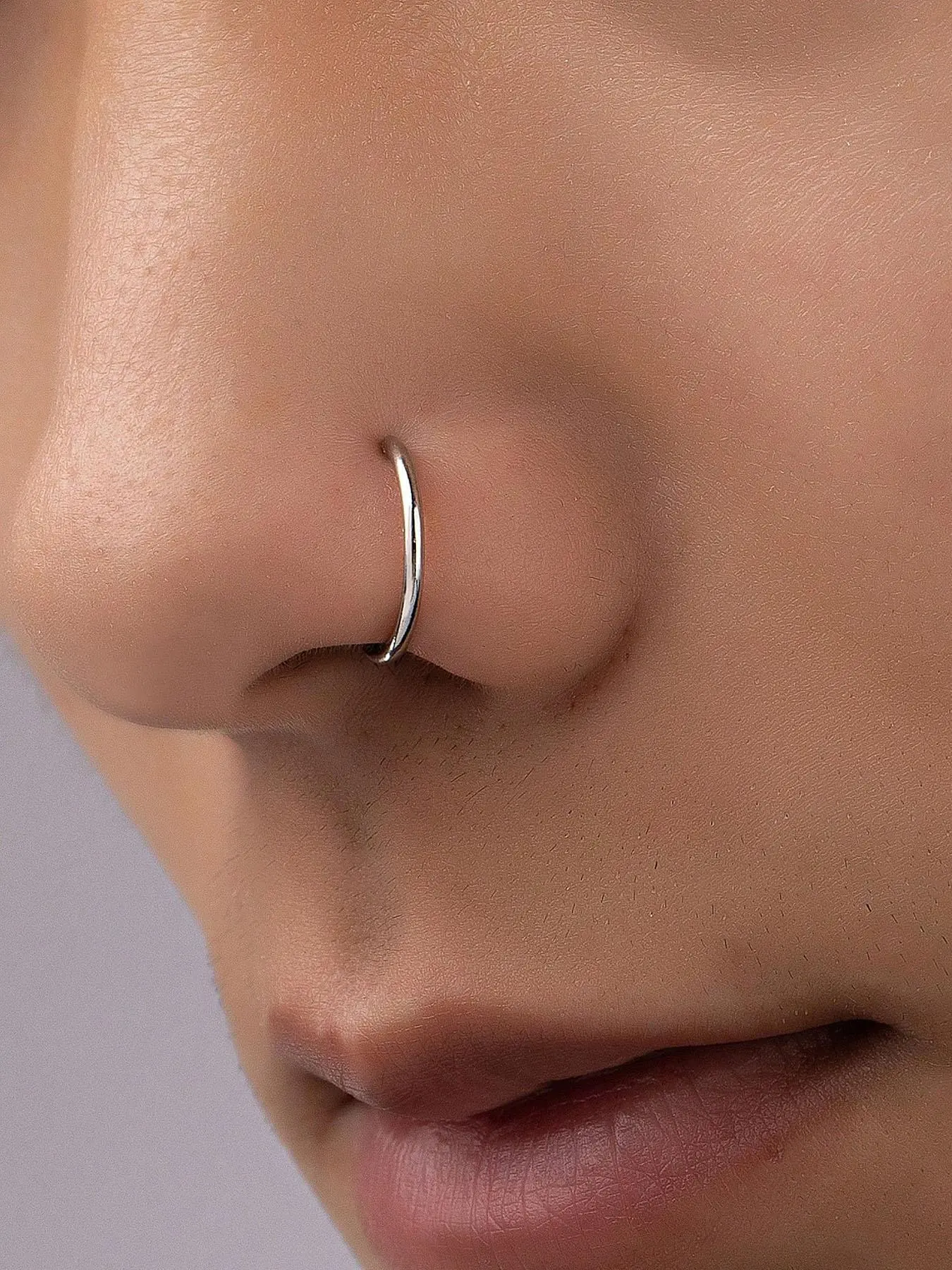 Punk Style D-Shaped Nose Clip Fake Ear Rings, Unique Design Nose Ring for Women, Fashion Body Jewelry Accessories, Nose Piercing Jewelry, Body Jewellery