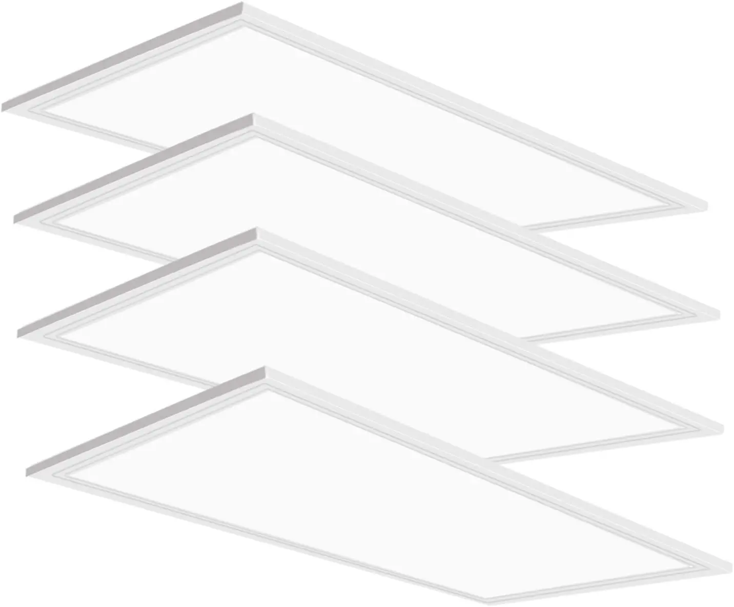 SEURON 2X4 FT LED Flat Panel Light 4 Pack 7800 lm 5000K Daylight White Drop Ceiling Light Recessed Edge Lit ETL Listed Energy Saving for Office School Kitchen Workshop Healthcare Facility