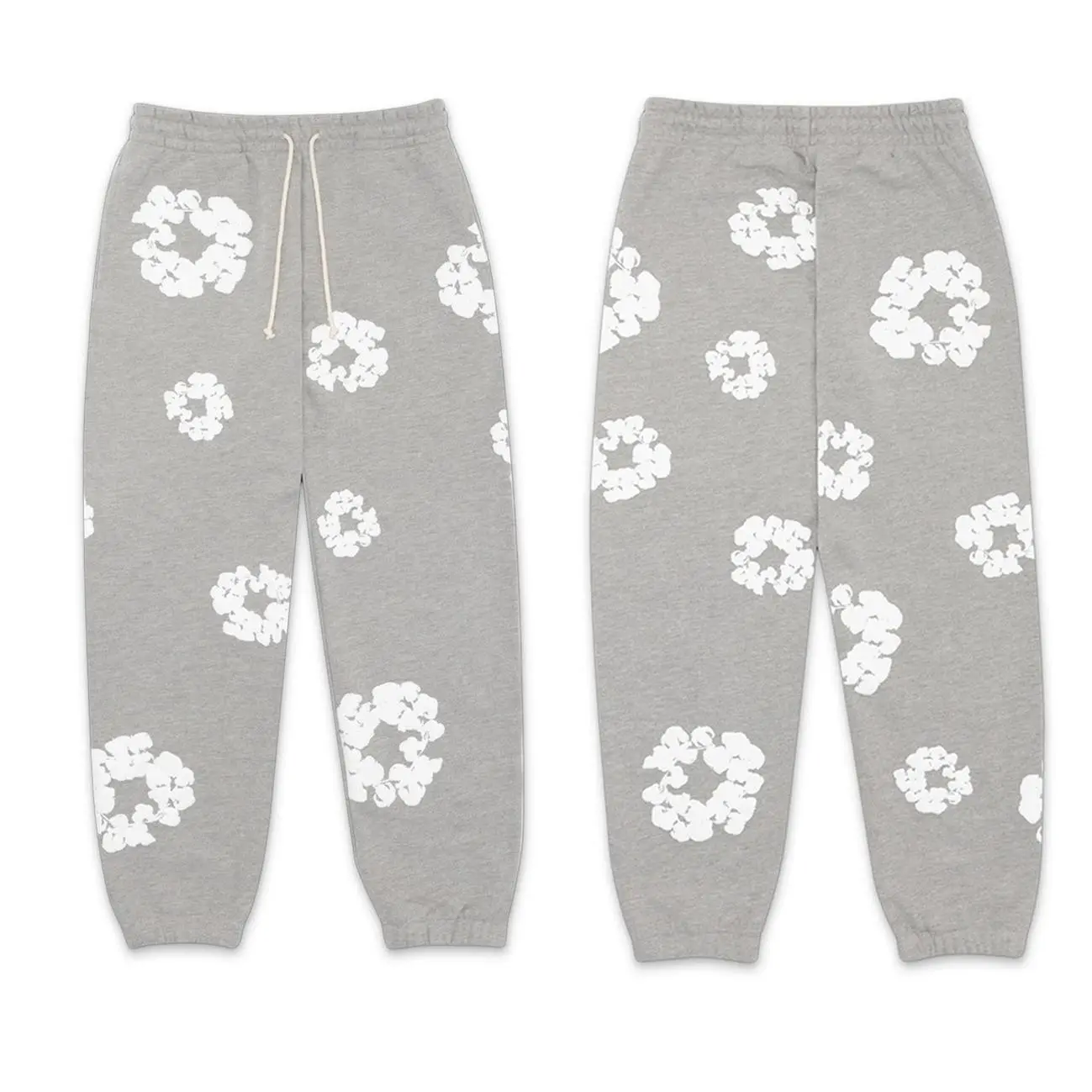 Grey pants (white floral wreath)
