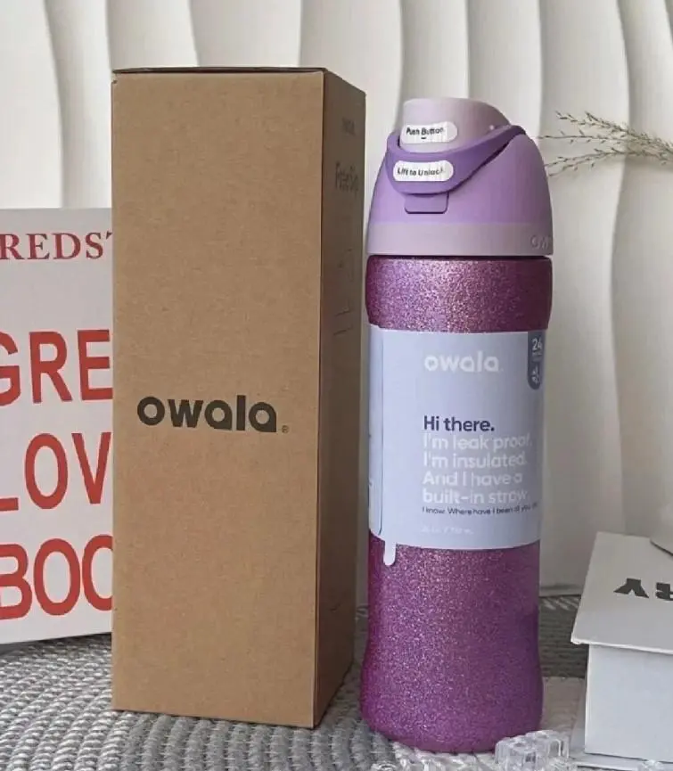 Owala 24oz FreeSip So Eggstra Limited Edition Shimmery Purple Water Sport Bottle