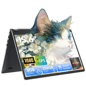 Ultrabook 15.6 Inch 1920x1080 Display FHD Touchscreen Notebook 2-in-1 new Laptop Computer AMD Ryzen R3 3200U Radeon Vega 3 8GB RAM 256GB SSD Windows 11 Pro 360° Rotatable Backlit Keyboard work computadora portátil college student Wifi