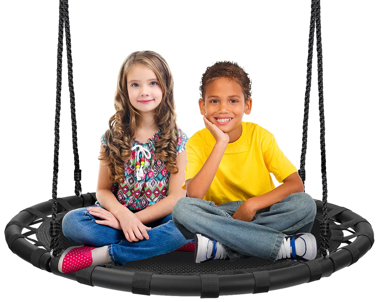 Sorbus Saucer Tree Swing - 40" Heavy Duty 220lbs Seat - Easy Install Flying Saucer Web Circle Swing