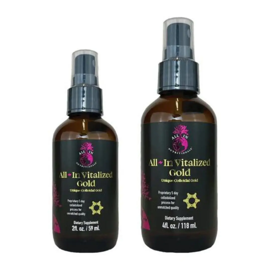 All-In Nutritionals Colloidal Gold Dropper or Spray - 99.99% Pure Gold for Maximum Absorption - Supplement, Healthcare Fitness Edible