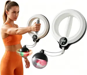 Upgraded Hand Crank Arm Exerciser, Smart Counting Flash Arm & Shoulder Fitness Workout Tool for Home Gym Strength Training
