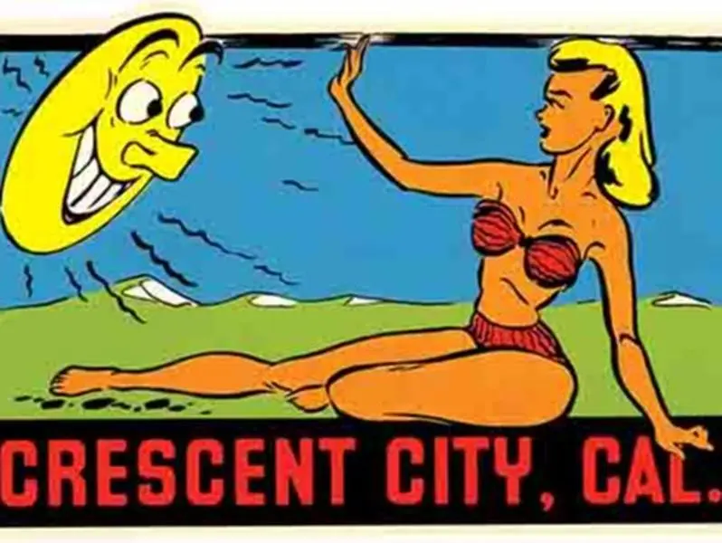 Vintage Crescent City California  CA     Travel Decal Sticker