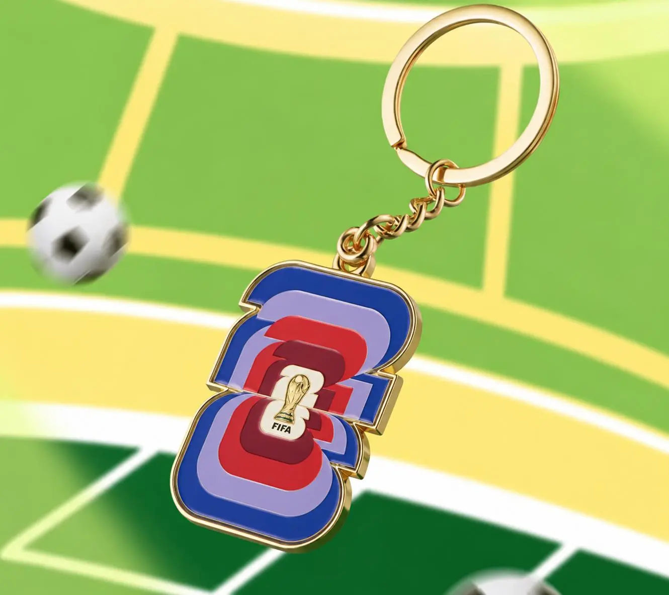 MINISO FIFA World Cup 2026 Gold Metal Trophy Keychain, Collectible Bag Charm for Keys, Backpacks & Soccer Fans, Back To School