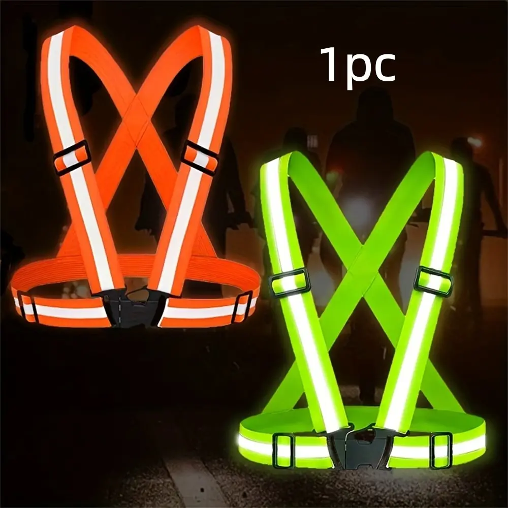 High Visibility Reflective Vest with Adjustable Straps, Ideal for Night Running, Walking, and Cycling, Safety Gear for Outdoor Activities