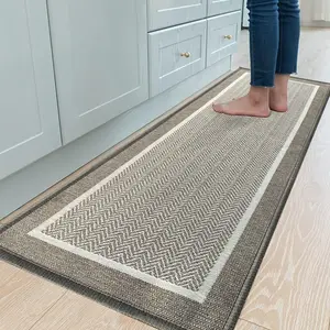 Absorbent Kitchen Mat Set, New Pattern Woven Rug, Washable Area Rug, Natural Rubber Non-Slip Bottom, Bathroom Laundry Room Living Room Mats, Home Use